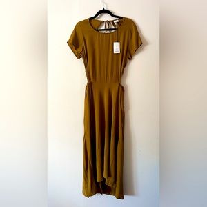 A New Day Olive Green Cut Away Dress with Open Back